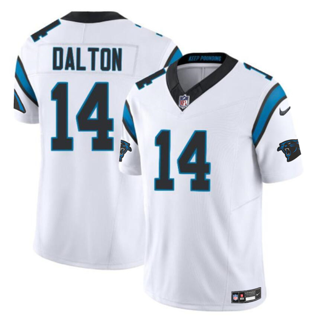Youth White Carolina Panthers #14 Andy Dalton 2024 F.U.S.E. Vapor Limited Stitched Football Jersey